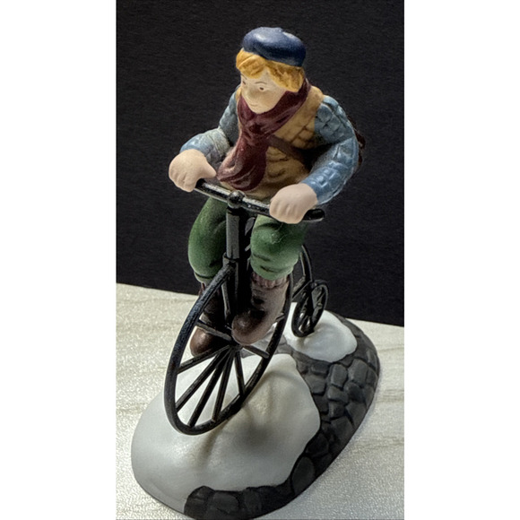 Vintage Dept 56 New England Village Series Pennyfarthing Pedaling No Box - Picture 6 of 9